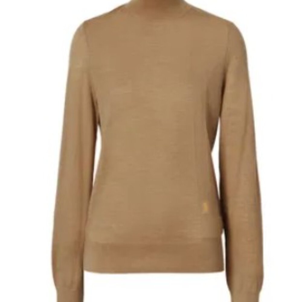Burberry Monogram Motif Wool Silk Blend Funnel Neck Sweater